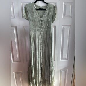 Lulu's Light Green Textured Maxi Dress